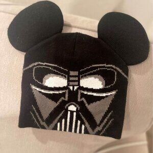 Disney Parks Star Wars Darth Vader Beanie Hat Mickey Ears One Size Youth (New wi